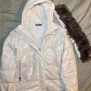 The North Face Girl's Printed North Down Fleece-Lined Parka Size 7/8